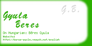 gyula beres business card